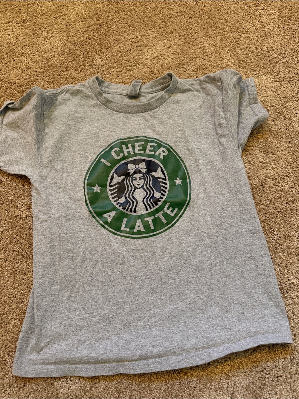 Gildan Grey Kids Tee with Green Coffee Logo